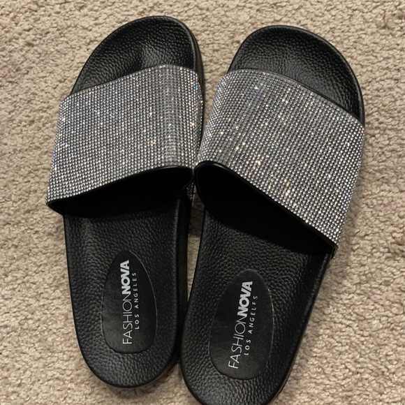Fashion Nova Shoes - Bling Fashion Nova Slides.